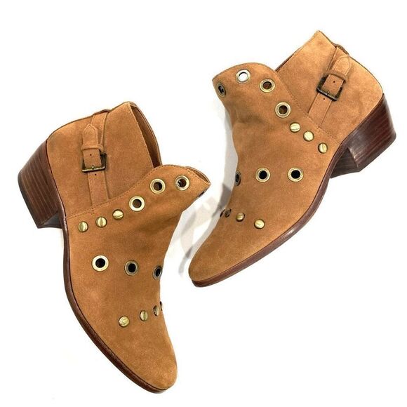 SAM EDELMAN Pedra Perforated Short Boots - Picture 1 of 9
